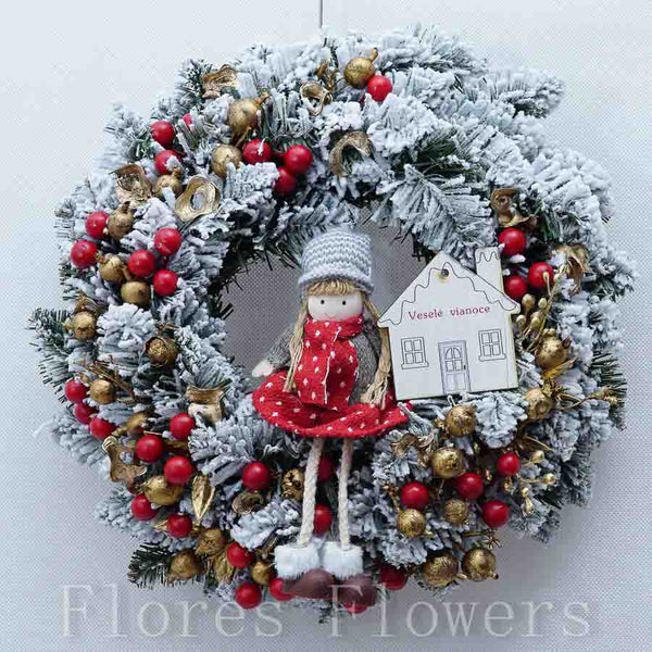Vianočný venček s postavičkou, 30cm