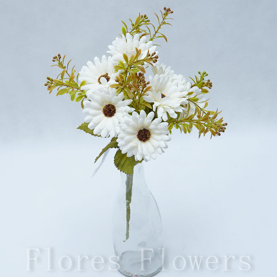 Kytička margaréta x5, 30cm, krémová