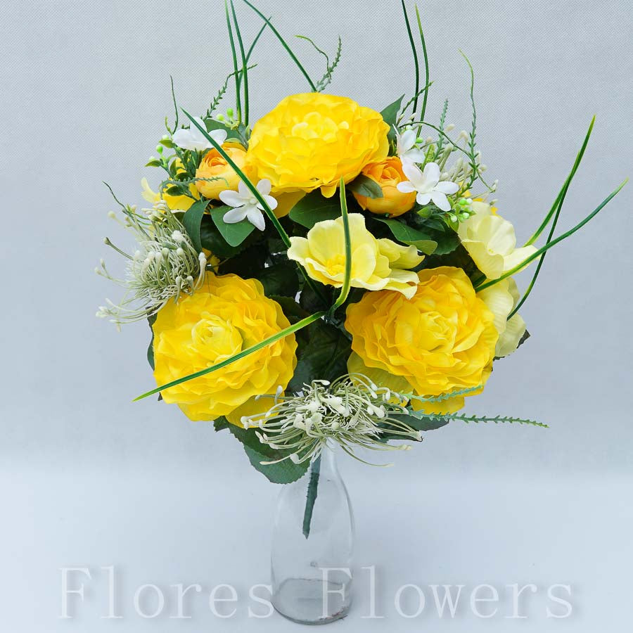 Kytica ruža, ranunculus, žltá 38 cm