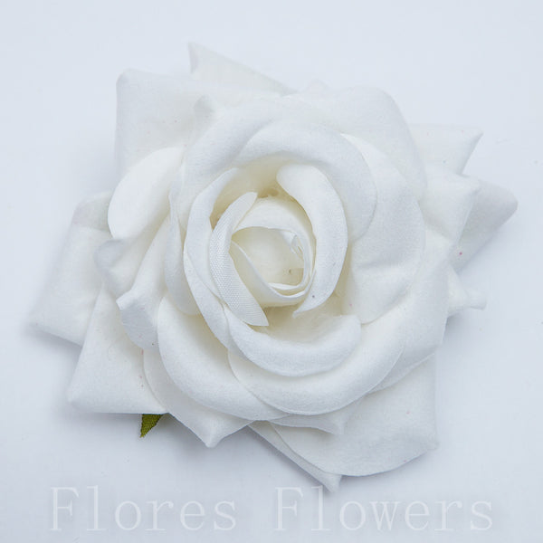 Ruža zamatová 9 cm, BIELO KRÉMOVÁ, cena za 12ks