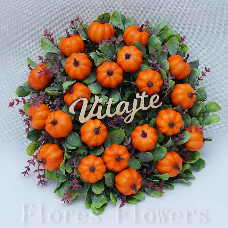 Venček plastový s tekvičkami, 30cm