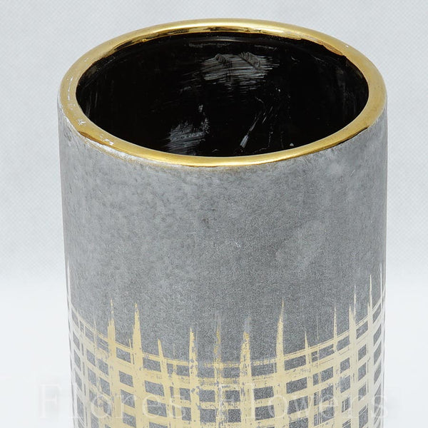 Keramická nádoba sivo-zlatá 22x11,5cm
