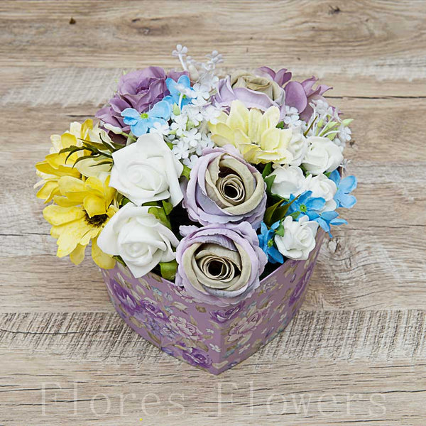 Flower box fialovo-biely 20x13cm