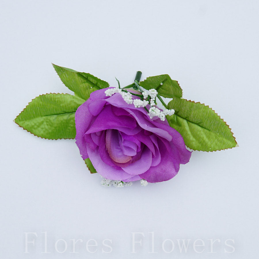 Ruža s lístkami, gypsofilou 14 cm, FIALOVÁ