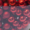 Guľa sklenenná 3 cm , červené lesklé-matné 72ks