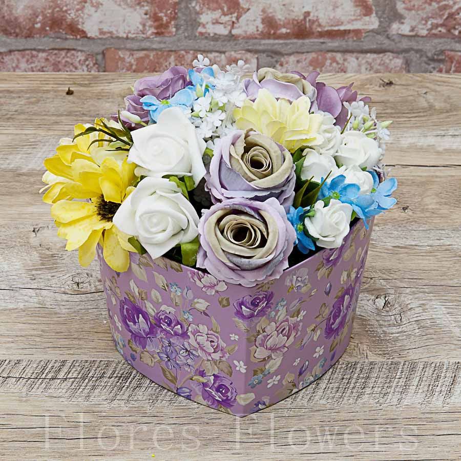 Flower box fialovo-biely 20x13cm