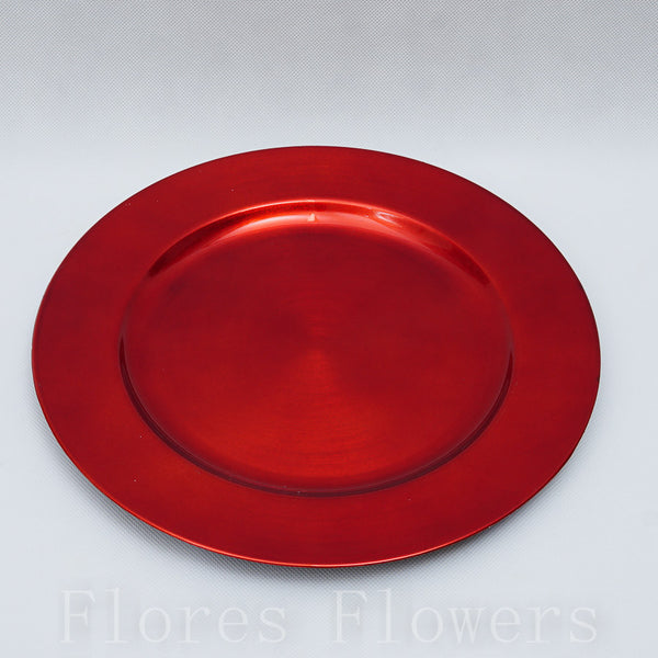 Plastový tanier 28x28x2cm červený