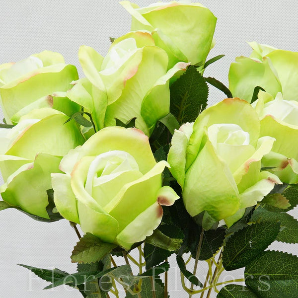 Kytica ruža Puk x 9, 44cm, ZELENÁ