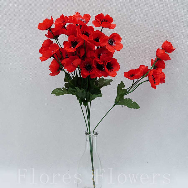 Mak divý 7 kvetov, 40 cm, ČERVENÁ, cena za 6ks