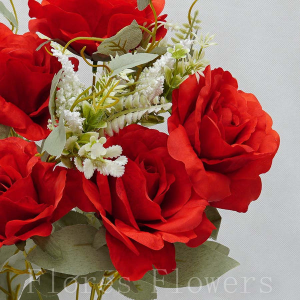 Kytica Ruža s doplnkom 49 cm, ČERVENÁ